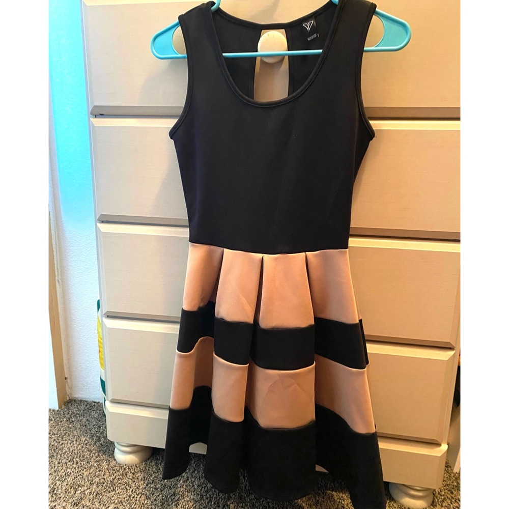Black Dress w/ Tan Stripes